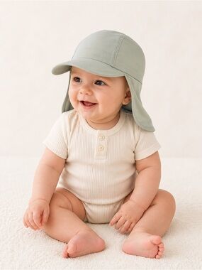 3/$20 / H&M Full Coverage Baby Sun Hat in Sage Green / Infant Hat with SPF 50